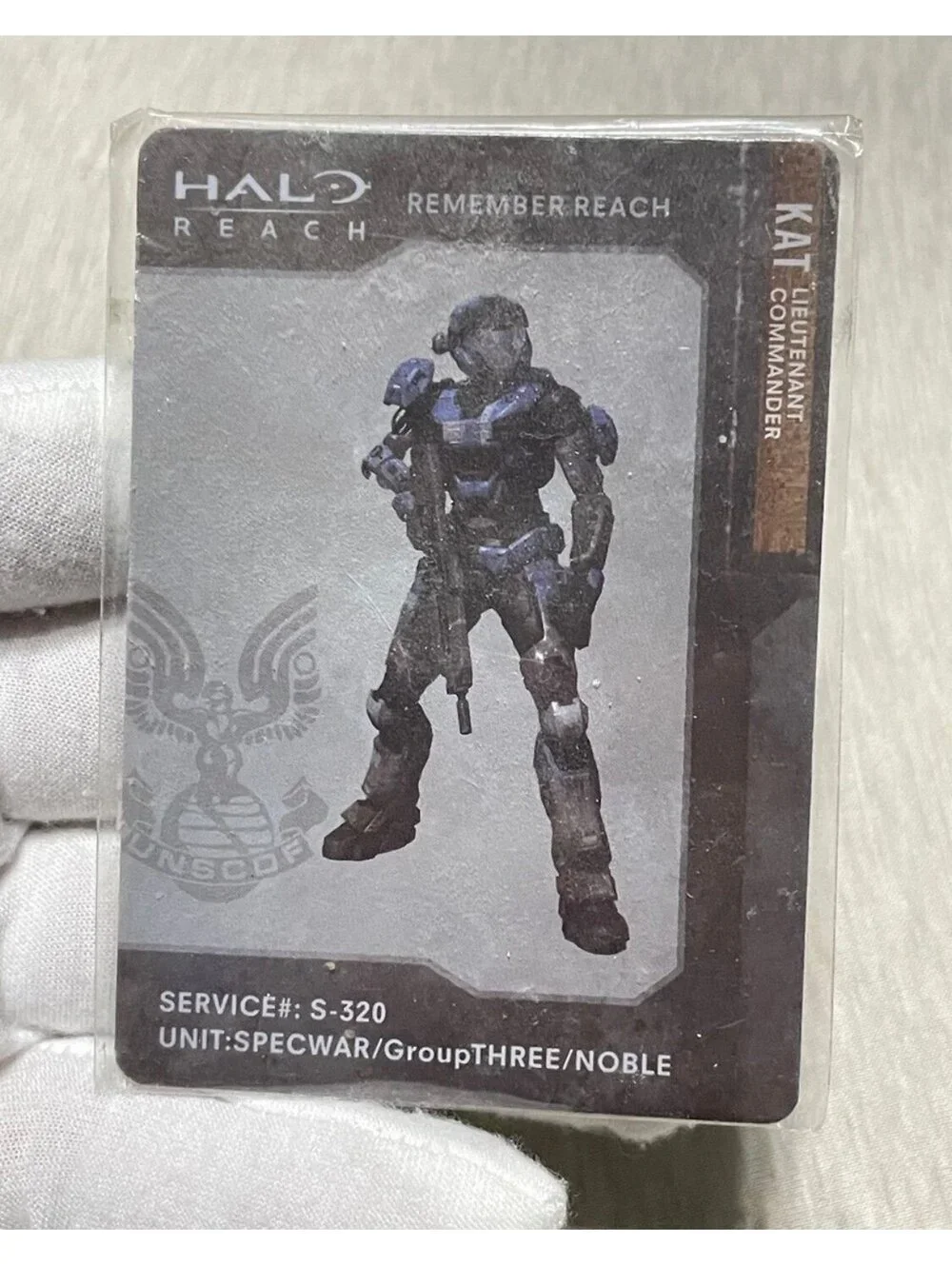Rare Halo Reach Metal Card Kat Lieutenant Commander S-320 Specwar Group Three